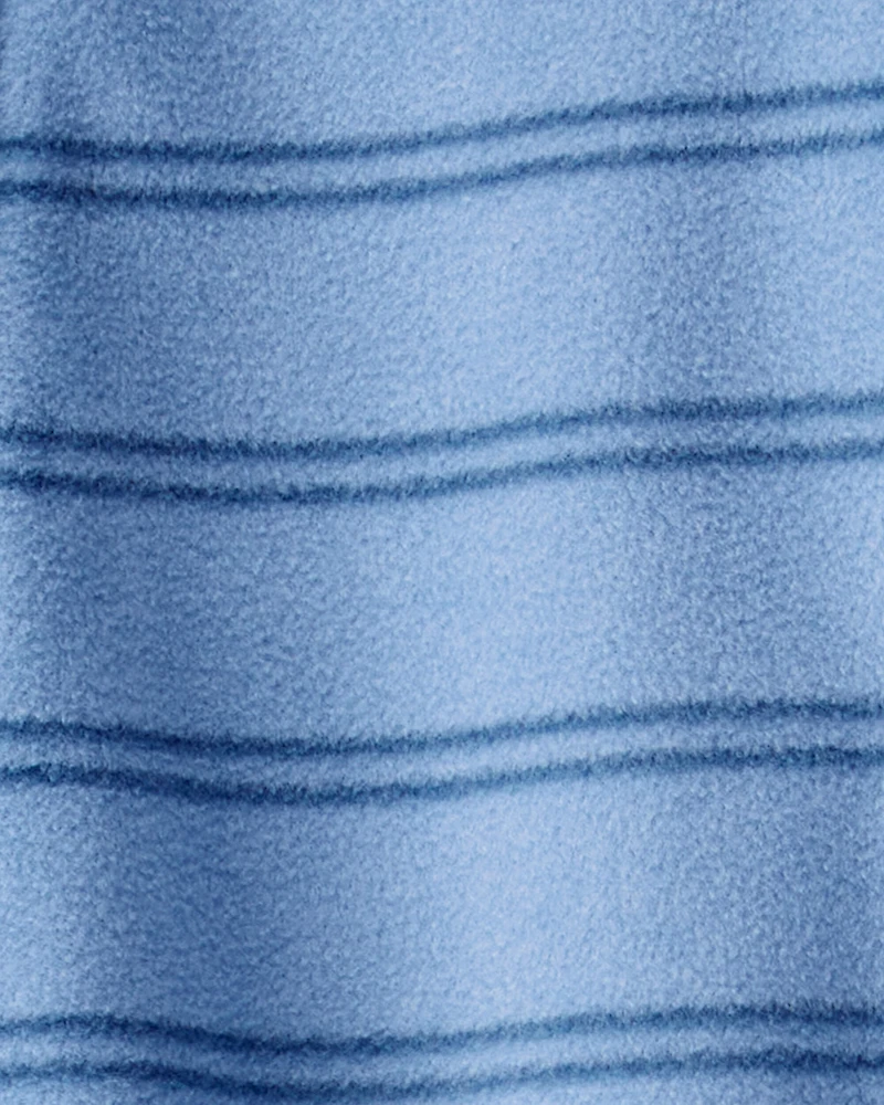 Toddler 1-Piece Striped Fleece Footie Pajamas - Blue