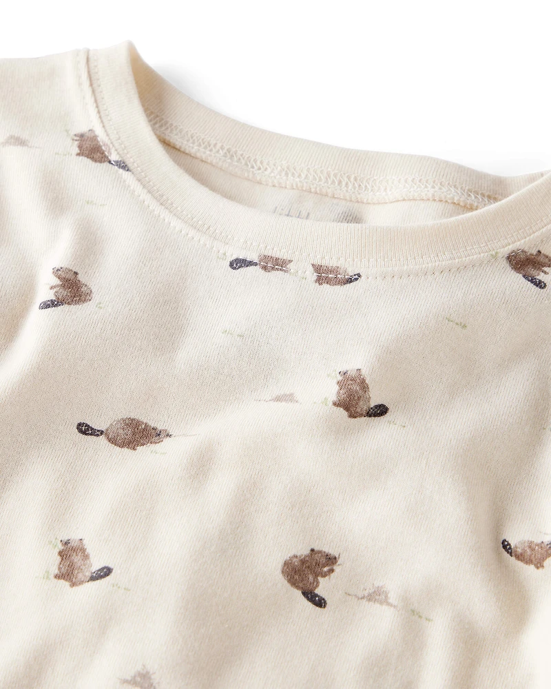 Kid Organic Cotton Pajamas in Beaver Creek Print