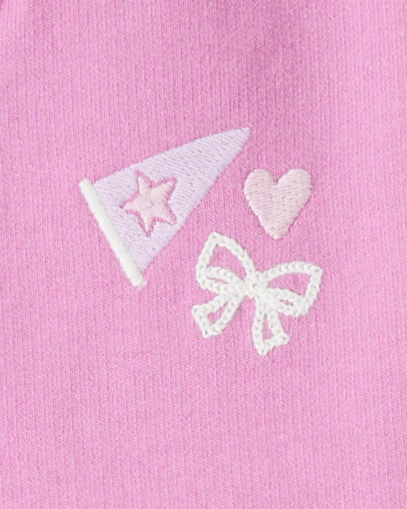 Toddler Girl 3-Piece Cotton Long-Sleeve Layering Set - Purple