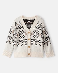 Baby Girl Fair Isle Long-Sleeve Cardigan Sweater - Ivory