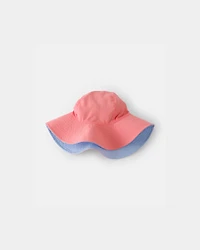 Toddler Girl Reversible Swim Hat - Coral/Blue