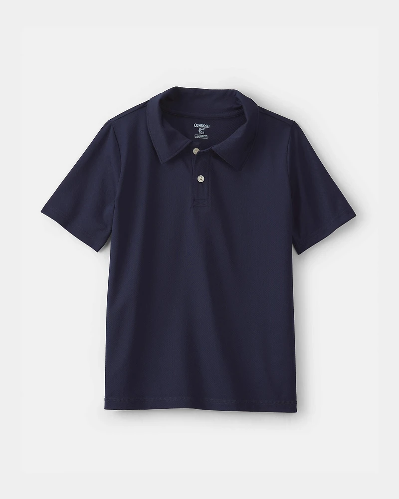 Boys 2-Pack Uniform Active Polo Shirts - Navy