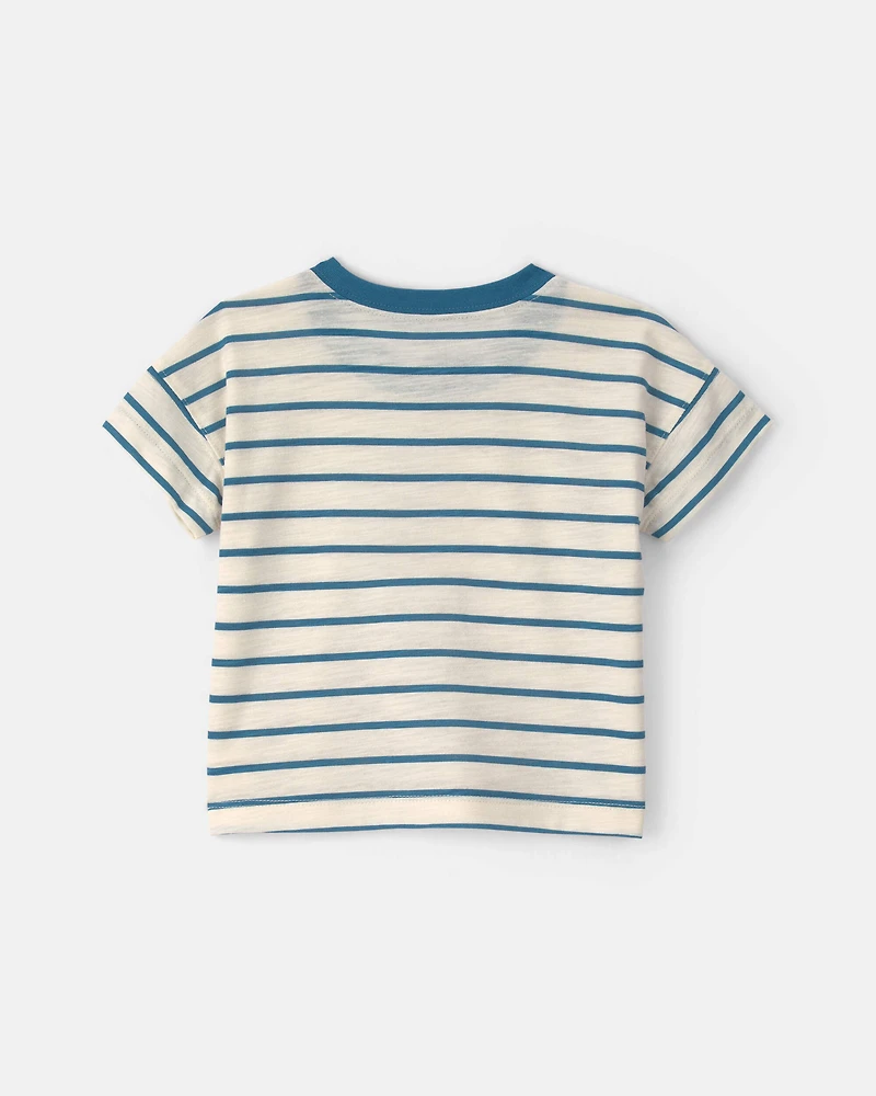 Baby Boy 2-Piece Striped Short-Sleeve Top & Pant Set