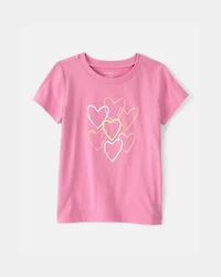 Toddler Girl Heart Graphic Tee - Pink