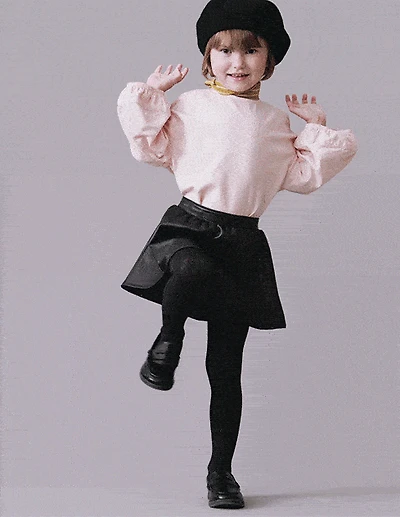 Toddler Girl Reagan Skort in Faux Leather - Black