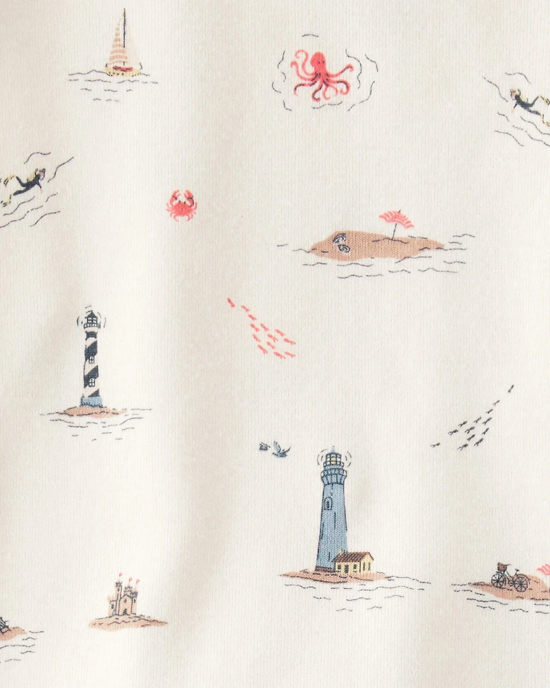 Toddler 2-Piece Organic Cotton Pajamas in Coastal Vacation