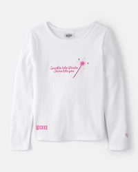 Girls Wicked Glinda Rib Top - White