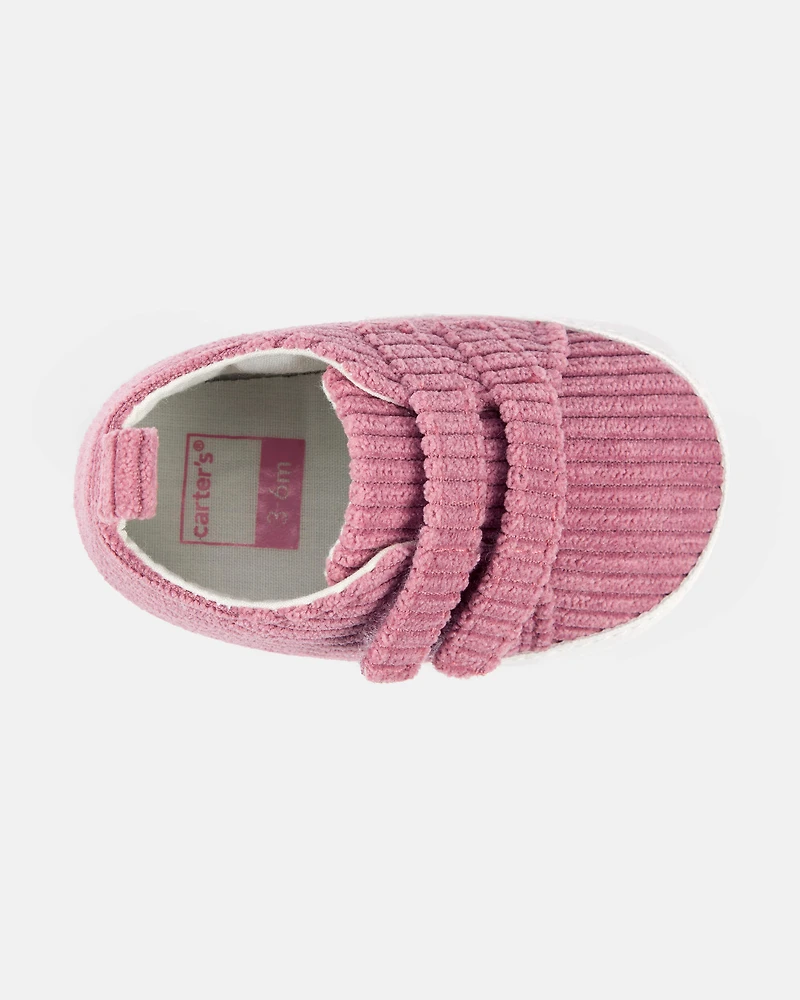 Baby Girl Corduroy Slip-On Shoes - Pink