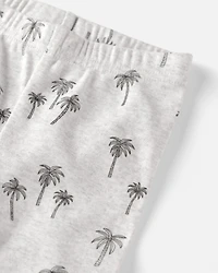 Kid 2-Piece Organic Cotton Pajamas in Palm Trees