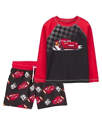 Toddler 2-Piece Cars™ Rashguard & Swim Trunk Set