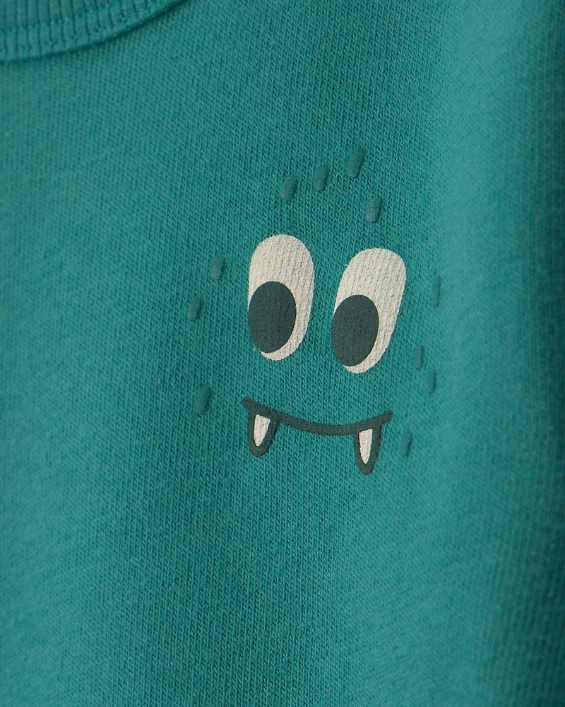 Baby Boy Monster Fleece Pullover Sweatshirt - Green