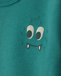 Baby Boy Monster Fleece Pullover Sweatshirt - Green