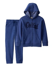 Boys 2-Piece Daydream Fleece Zip Jacket & Joggers Set - Blue