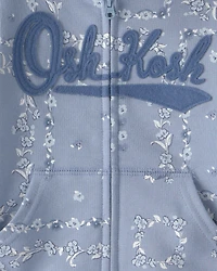 Baby Girl Floral OshKosh Logo Zip-Up Hoodie