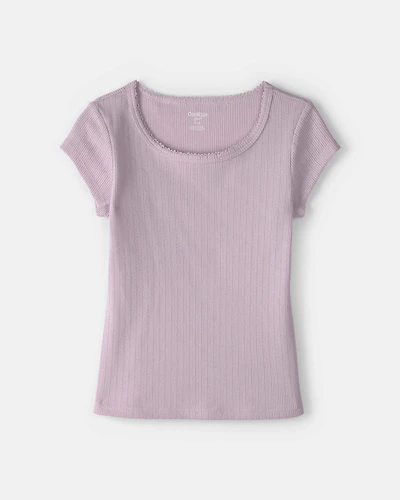 Girls Ribbed Top - Purple