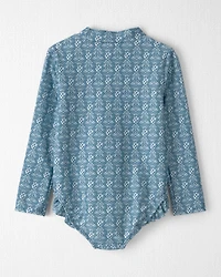 Toddler Girl Recycled Rashguard Swimsuit in Bloom Lagoon