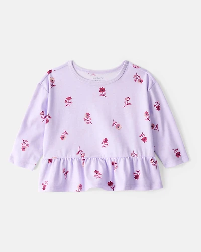 Baby Girl Floral Long-Sleeve Top - Purple