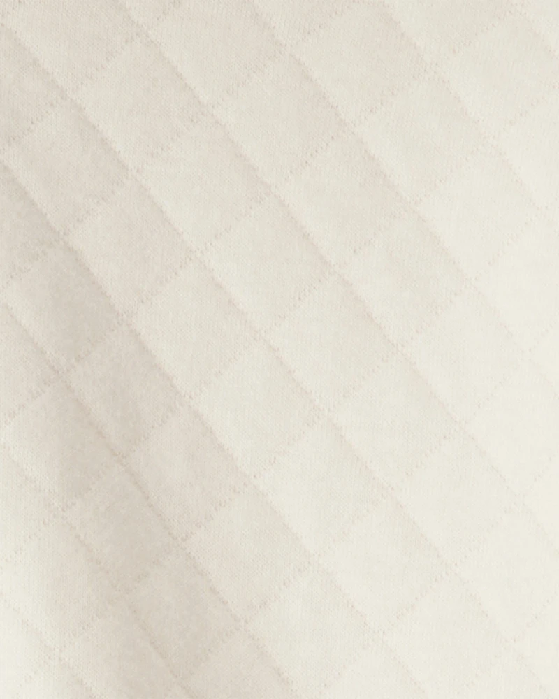 Toddler Girl Quilted Quarter-Zip & Floral Legging Set - Cream