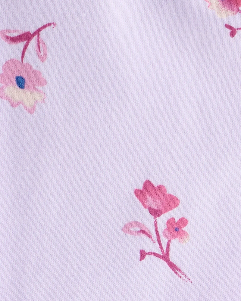 Baby Girl 2-Piece Floral Long-Sleeve Top & Flared Leggings Set - Purple