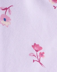 Baby Girl 2-Piece Floral Long-Sleeve Top & Flared Leggings Set - Purple