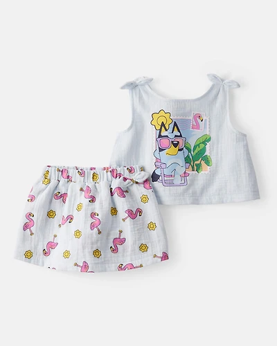 Baby Girl 2-Piece Bluey Tank Top & Short Set