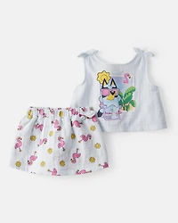 Baby Girl 2-Piece Bluey Tank Top & Short Set