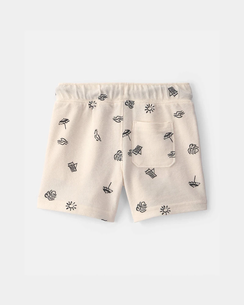 Toddler Boy Beach Shorts - Black/Ivory
