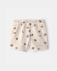 Toddler Boy Beach Shorts - Black/Ivory