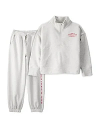 Girls 2-Piece Main Character Energy Pullover Sweatshirt & Joggers Set - Grey