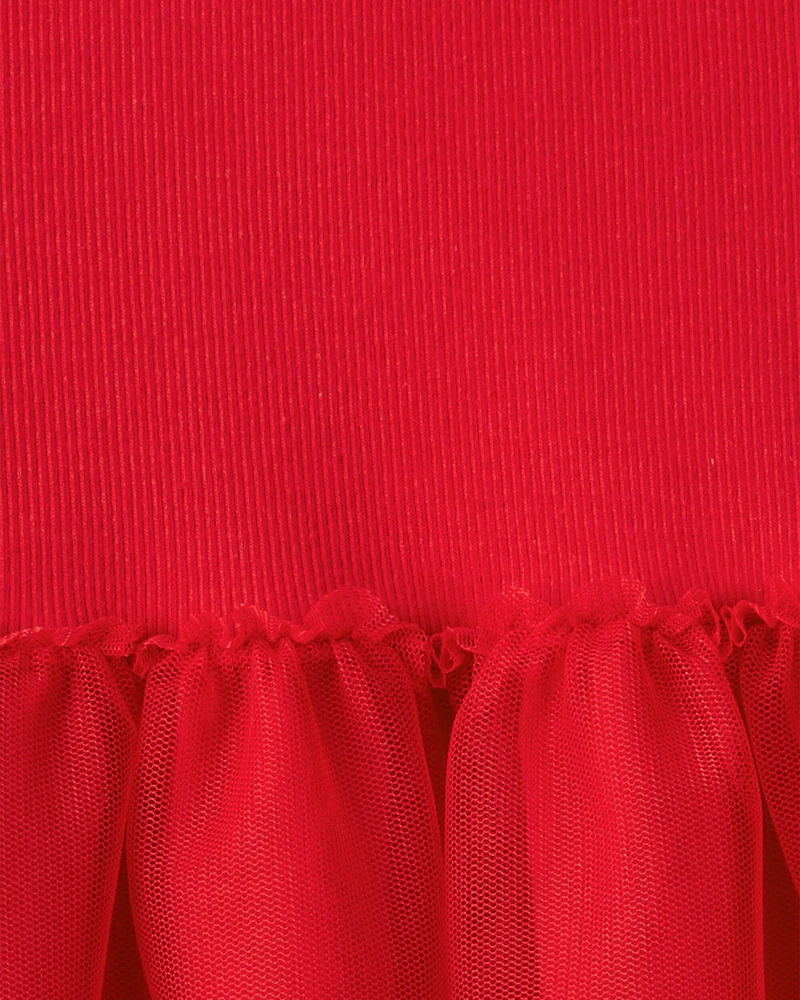 Baby Girl Long-Sleeve Tee & Heart Pant Set - Red