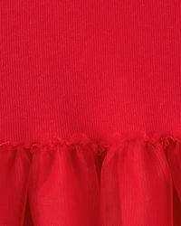 Baby Girl Long-Sleeve Tee & Heart Pant Set - Red