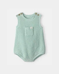Baby Crochet Bubble Romper - Green