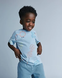 Toddler 'Let's Play' Raglan Relaxed Tee - Light Blue
