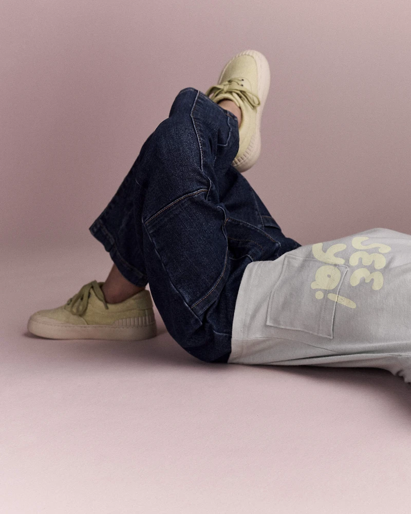 Toddler Pocket Pant in Denim - Blue