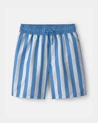 Boys 2-Piece Anchor Rashguard & Swim Trunk Set - Blue