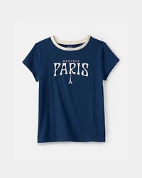 Girls Paris Graphic Tee - Blue