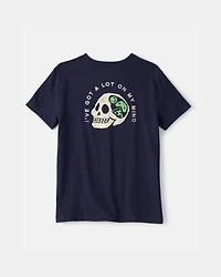 Boys Skull Graphic Tee - Blue