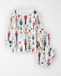 Baby Organic Cotton Pajamas Set in Holiday Nutcracker