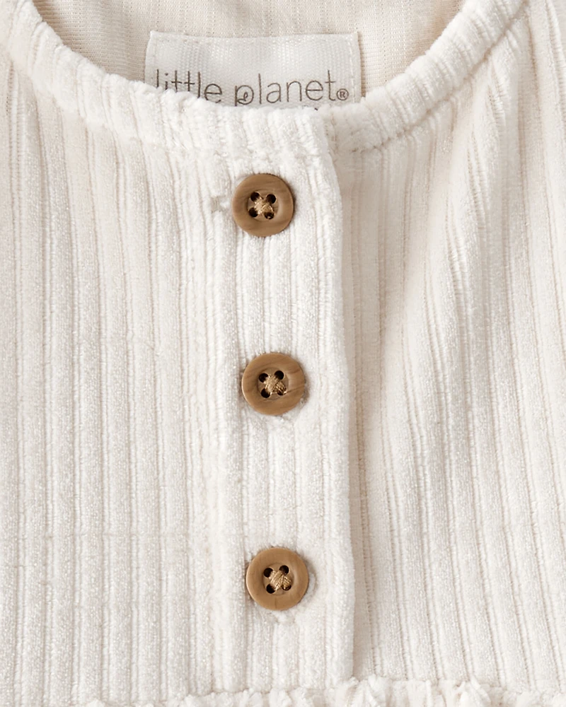 Baby Girl Recycled Ribbed Velour Dress