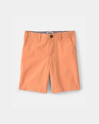 Boys Twill Flat-Front Shorts
