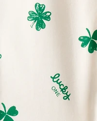 Baby St. Patrick's Day 100% Cotton Snug Fit 2-Way Zip Sleep & Play Pajamas - Ivory