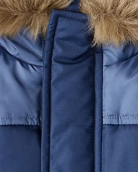 Baby Boy 2-Piece Hooded Snowsuit Jacket & Bib Set - Navy