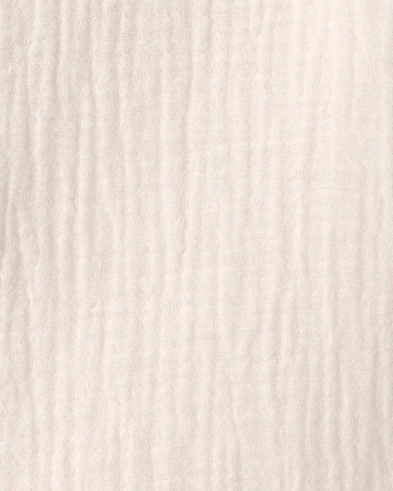 Girls Gauze Short-Sleeve Top - Cream