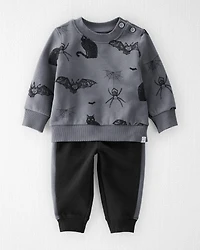 Baby 2-Piece Fleece Set Made with Organic Cotton in Spooky Night Print