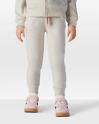 Toddler Girl Solid Fleece Drawstring Joggers - Oatmeal