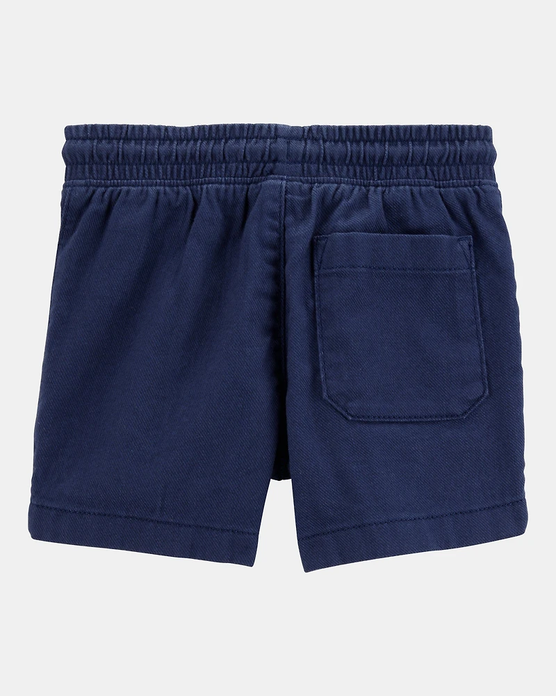Toddler Pull-On Twill Shorts - Navy