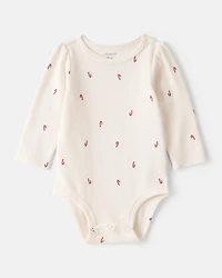 Baby Girl 2-Piece Candy Cane Print Long-Sleeve Top & Dress Set - Red