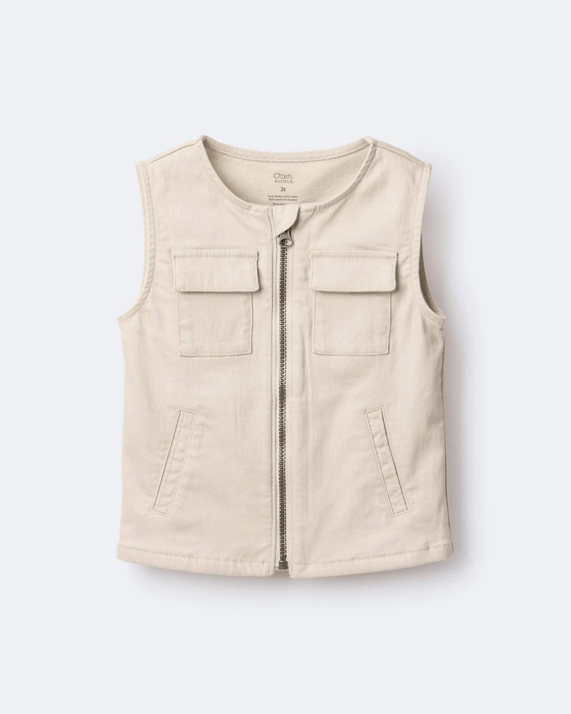 Toddler Zip-Up Vest - Khaki