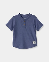 Baby Boy Short-Sleeve Henley T-Shirt - Navy