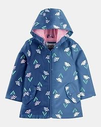 Toddler Girl Color Changing Rain Jacket - Navy